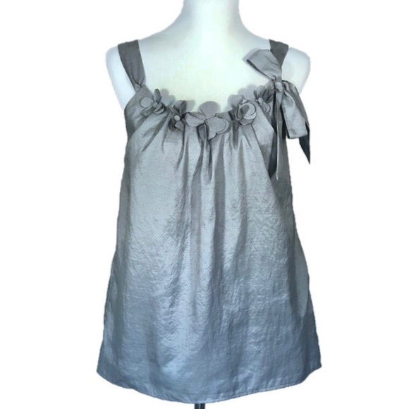 LOFT Tops - LOFT | Babydoll Silver Top